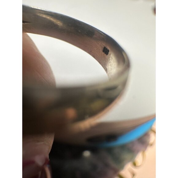 VTG Sterling Multi-colored Glass Red Blue Green - Picture 4 of 5